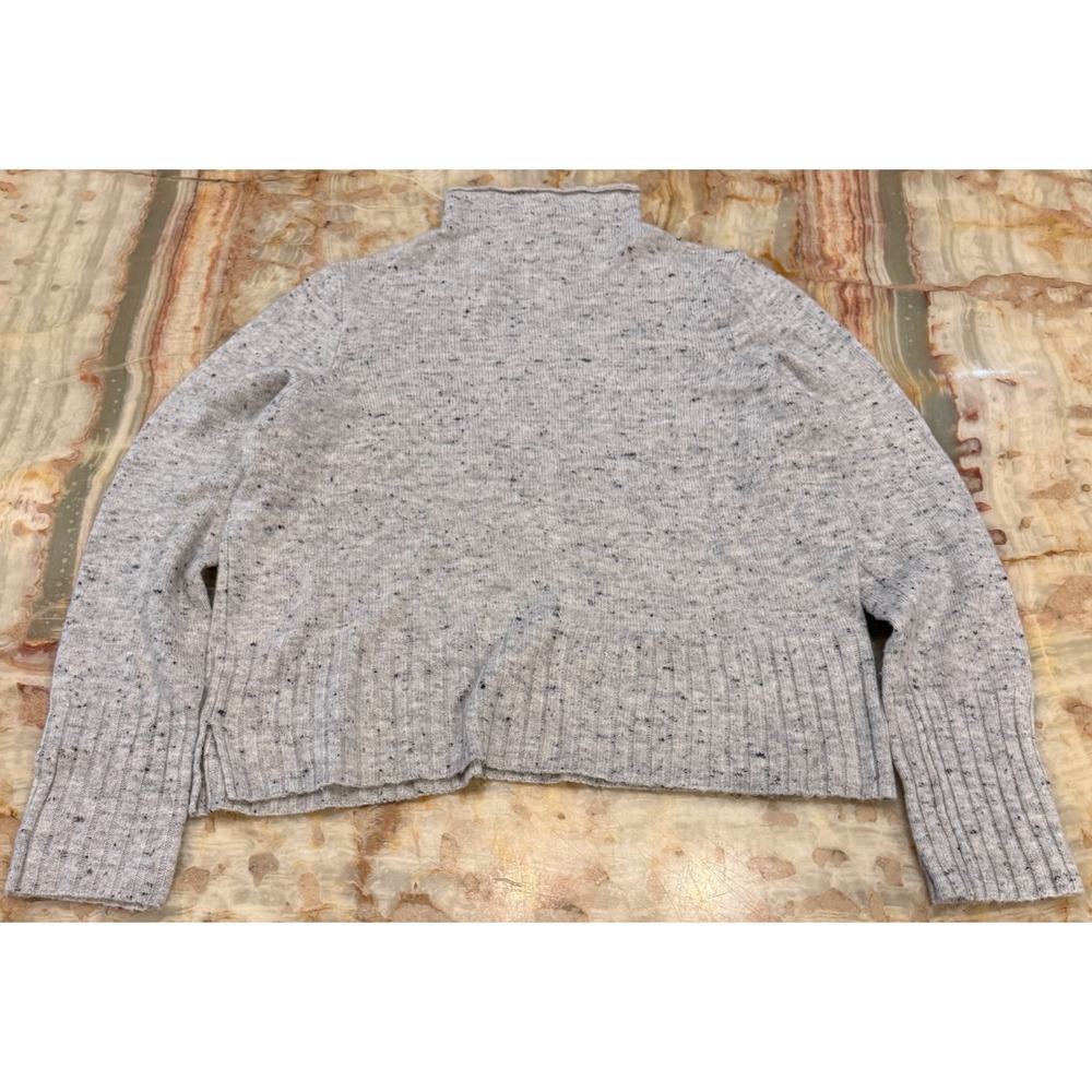 Madewell Womens Speckled Mock Neck‎ Sweater Donegal Inland Gray Coziest Yarn XXL